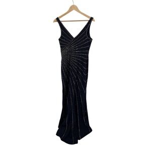 Ellie Wilde Prom Dress Womens 8 Beaded Embellished Gala Elegant Formal Chic